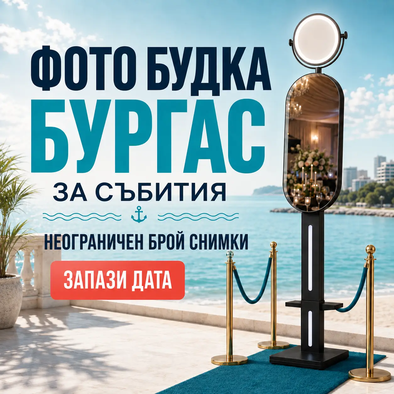 Фото будка на събитие в Бургас